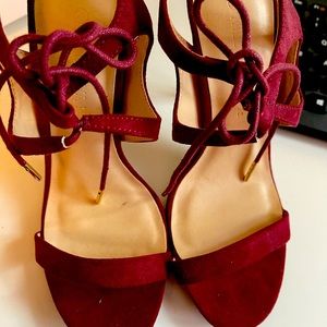 Burgundy/Maroon straps heels